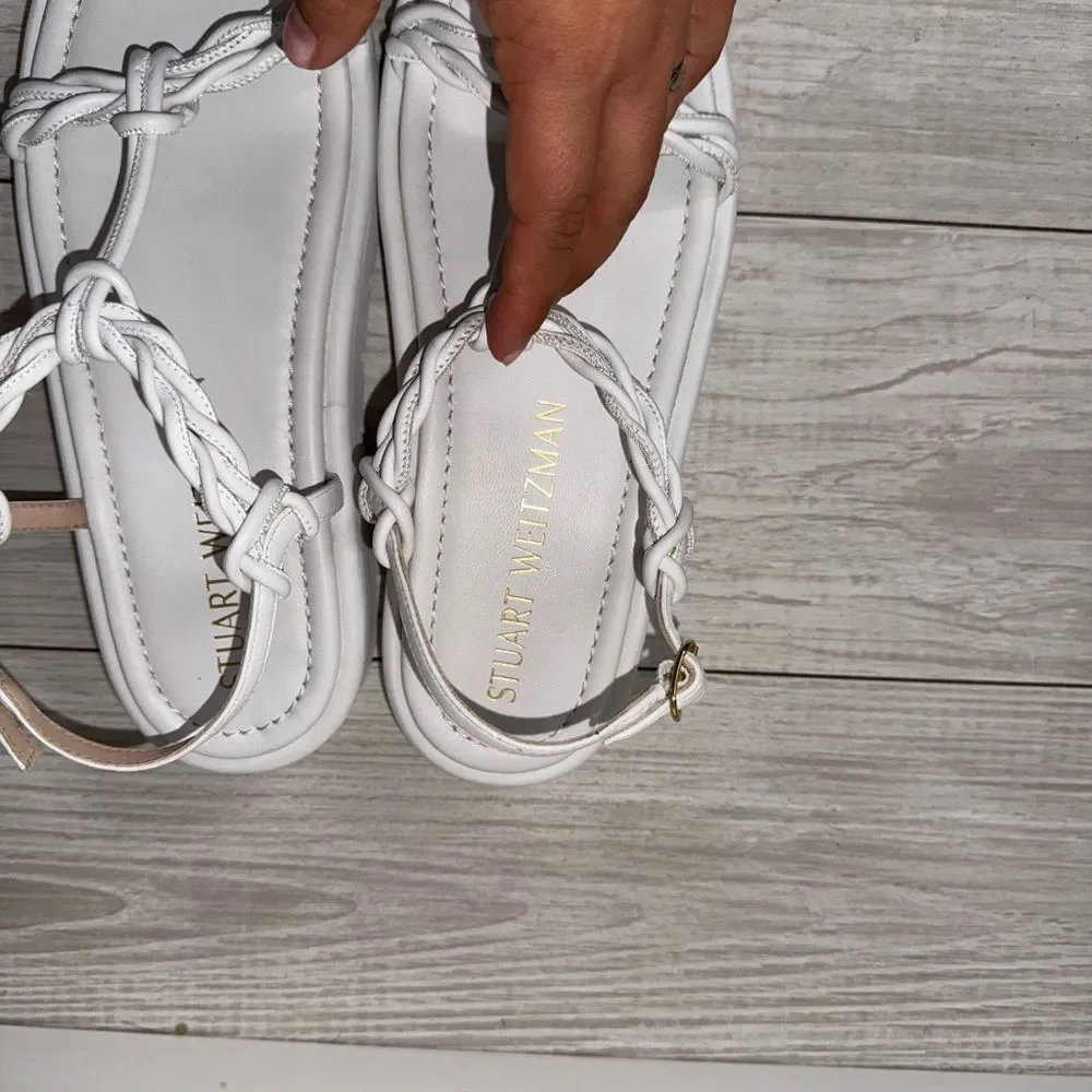 Stuart weitzman CALYPSO LIFT SANDAL WHITE size 9.5 /40